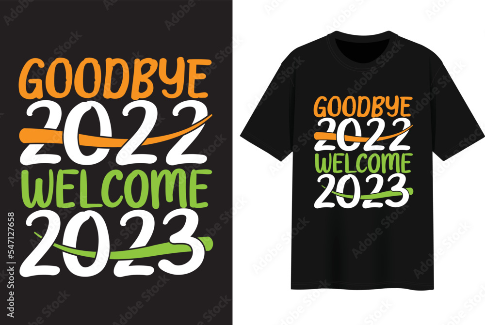 Happy New Year 2023. t shirt design concept