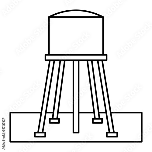 municipal storage Tank Concept, Mushroom shape tower vector outline icon design, Water Treatment and Purification Plant symbol, Environment Friendly Industry Sign,Desalination Biotechnology stock illu