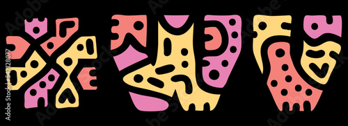 WV Hashtag. Doodle isolate text. Colored curves decorative doodle letters. Hashtag #WV is abbreviation for the US American state West Virginia for print, booklet, banner, flyer.