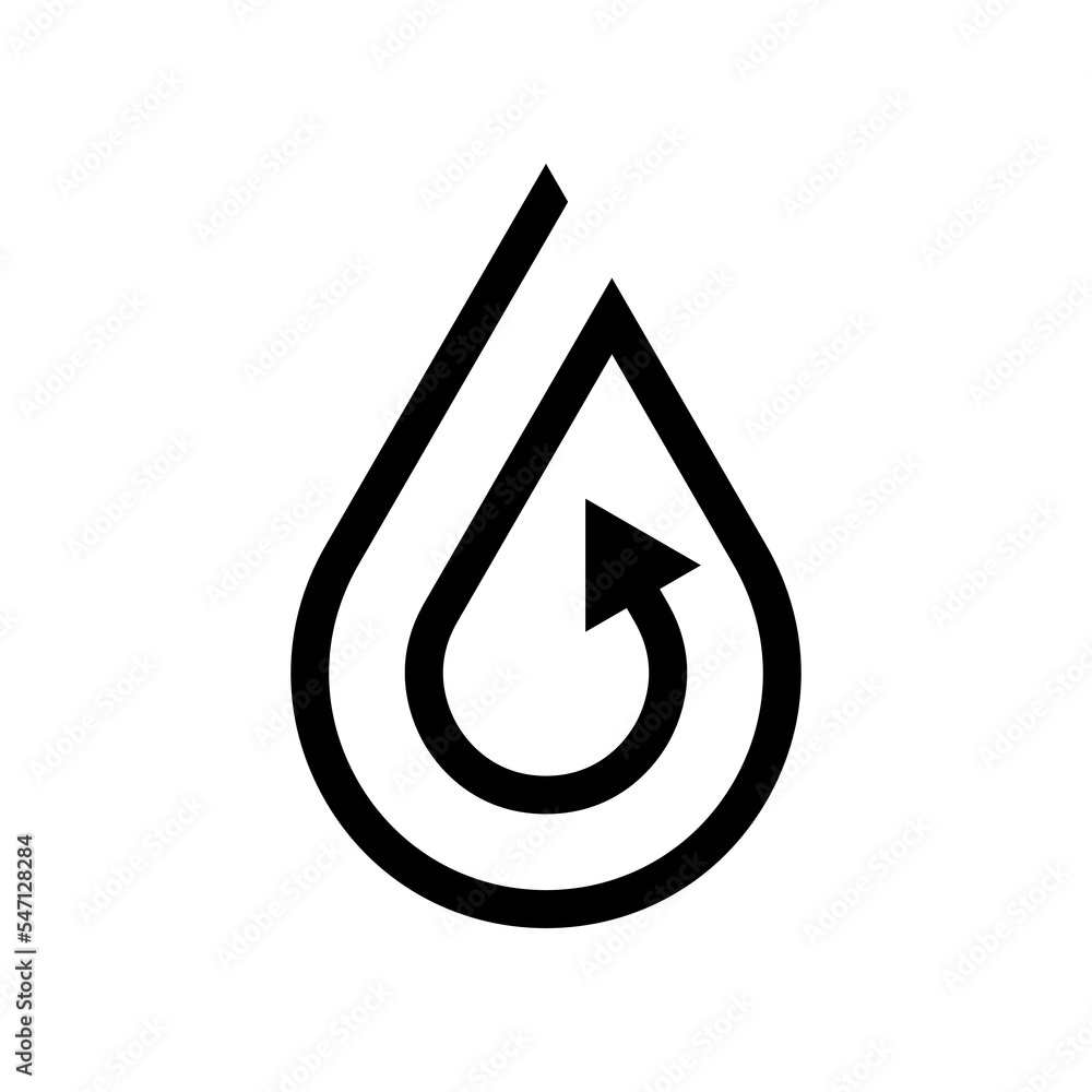 Recycle water isolated vector icon badge logo Recycle water isolated vector icon badge logo