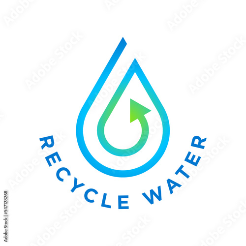 Recycle water isolated vector icon badge logo