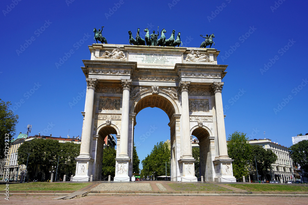 Triumphal Arch of the Peace in Milan, Italy