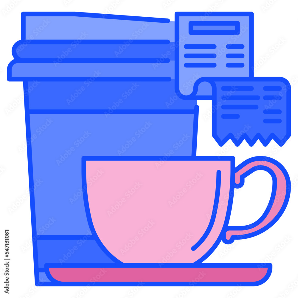 Obraz premium coffee blue line icon