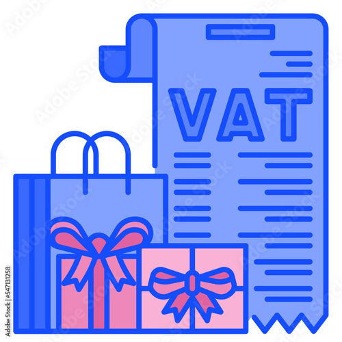 vat blue line icon