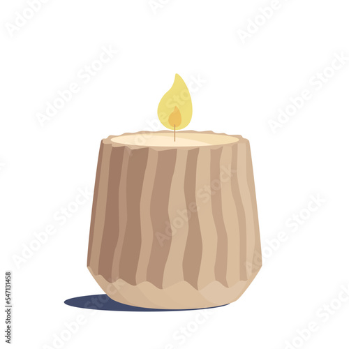 Aroma Wax candles of a cylindrical, wavy, tare shape, brown. A design element for relaxation and rest.