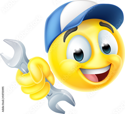 Mechanic or Plumber Spanner Emoticon Emoji Icon photo