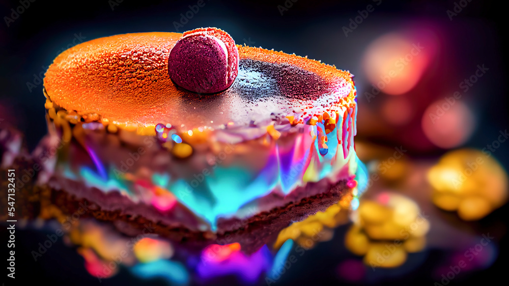 Appetizing chocolate cake, illustration