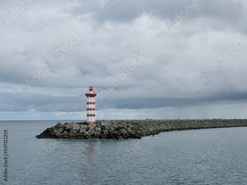 3d like lighthouse under cloudy sky, Terceira, Praia da Vittoria