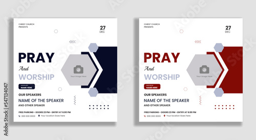 Church prays conference flyer social media post web banner