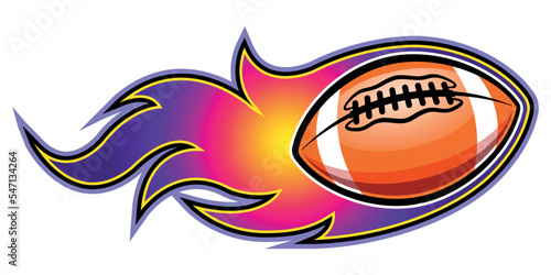 Fire American football ball vector art graphic rugby ball with tribal flame vinyl car sticker motorcycle truck decal