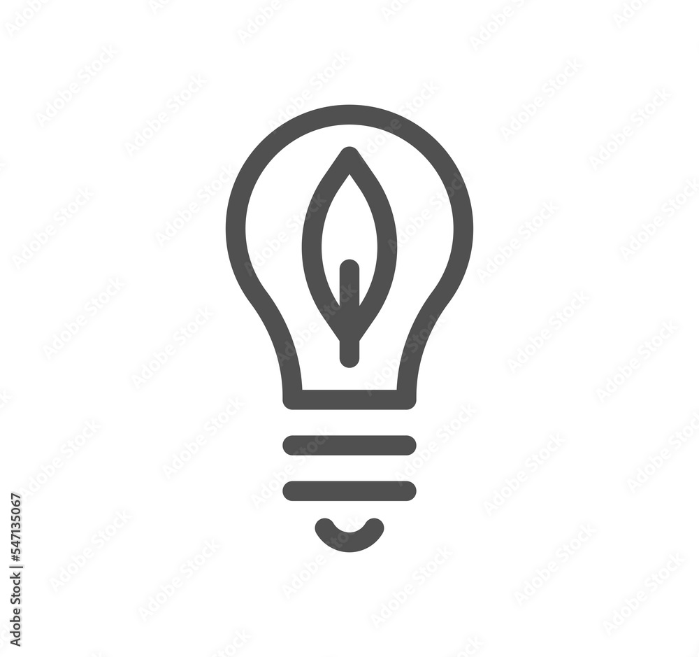 Energy saving icon outline and linear symbol.
Energy saving icon outline and linear symbol.
