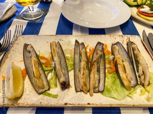 grilled razor clams , Mallorca , Spain photo