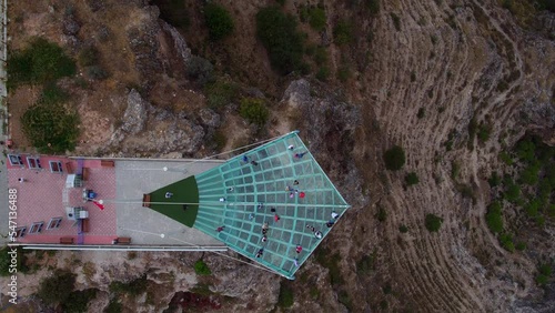 glass observation terrace in Ulubey kanyonu, Usak, Turkey photo