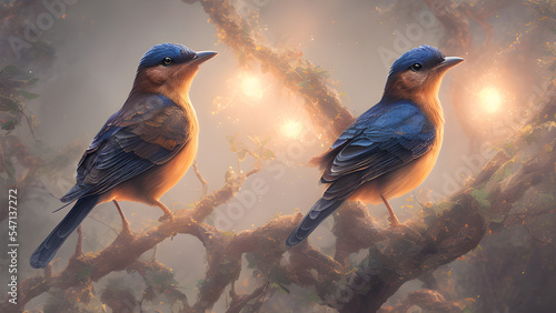Obraz na płótnie two birds on a branch