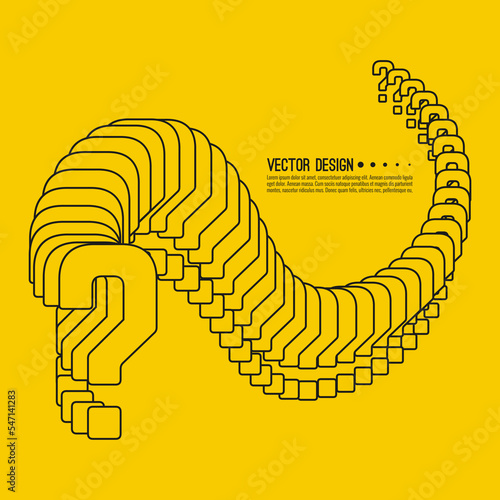 Question mark icon. Modern help symbol. FAQ sign on yellow background. Contemporary vector illustration.