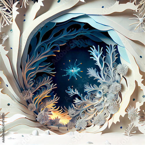 Winter paper origami