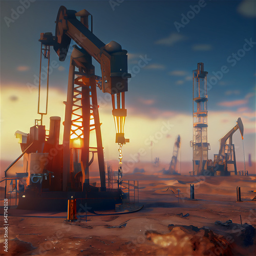 Oil wells field