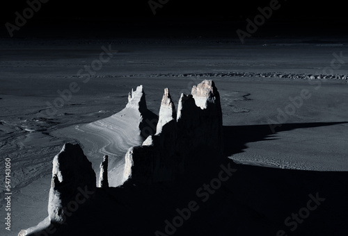 Ustyurt Plateau, Kazakhstan. Stylized for the night.