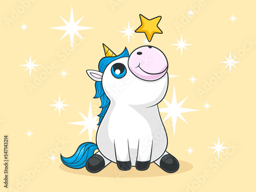 Süßes Comic Einhorn