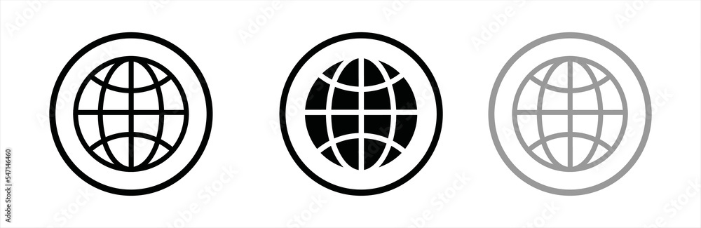World icons set. World web icon. World planet earth icon. Symbol of Earth and world. World web icon sign. Globe shape line and flat style. Vector illustration. World icons set. World web icon. World planet earth icon. Symbol of Earth and world. World web icon sign. Globe shape line and flat style. Vector illustration.