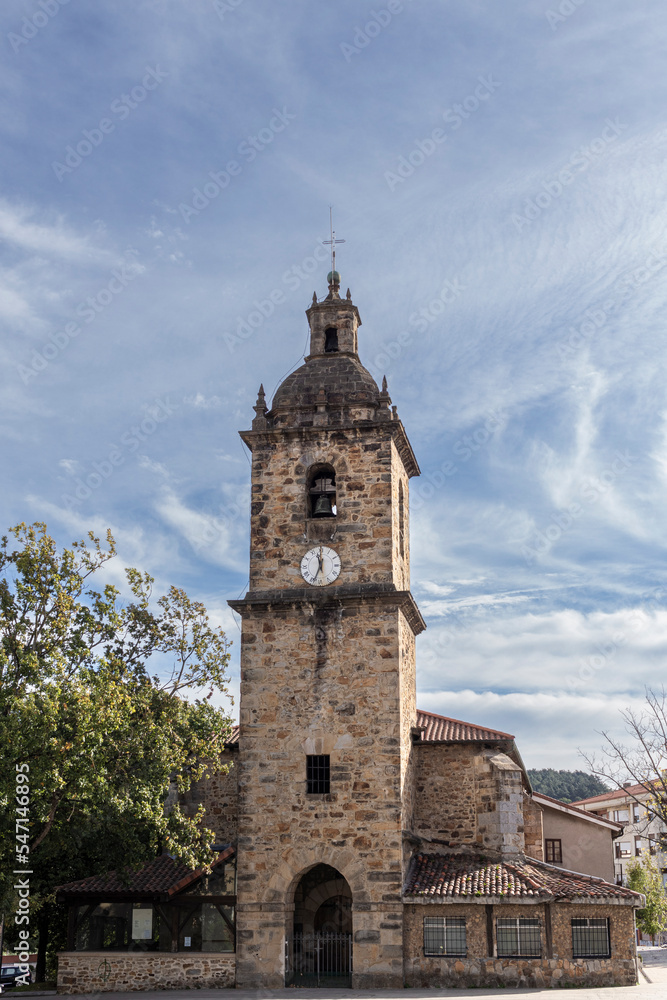 old stone church in the basque town of basauri