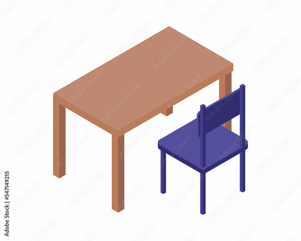 Isometric Office workplace concept. Online education or distance exam with isometric design. Isometric Office workplace concept. Online education or distance exam with isometric design.