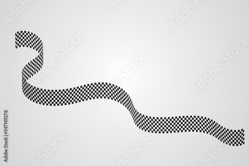racing flag ribbon, Symbol marking start and finish. Vector illustration