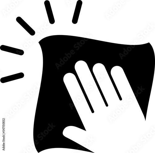 Hand with cleaning sponge vector icon