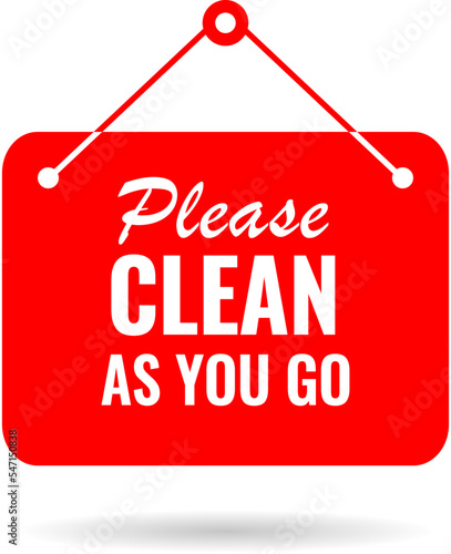 Please clean as you go vector sign