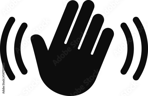 Hand wave icon, motion sensor symbol