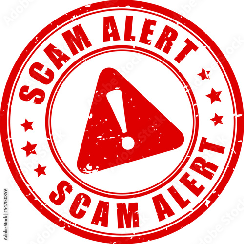 Scam alert grunge warning stamp