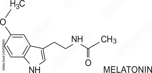 Melatonin molecule structure, vector chemical formula
