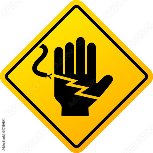 Electric shock risk, high voltage cable warning sign