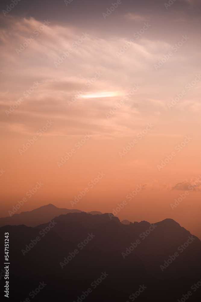 Light refractions at high altitude during sunset in the Orobie Alps, Northern Italy Light refractions at high altitude during sunset in the Orobie Alps, Northern Italy