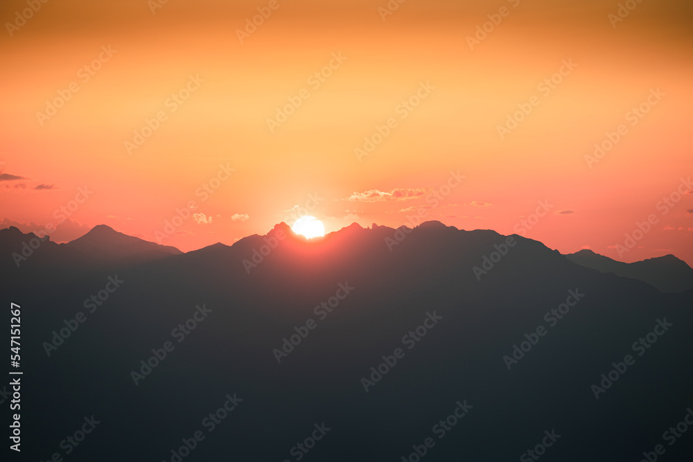 Colorful sunset in the Orobie Alps, Northern Italy