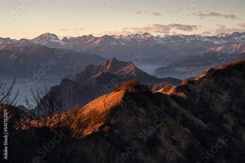 Scenic view of the alps and mountains that surround Punta Almana, near Lake Iseo, Northern Italy © Stefano Dosselli