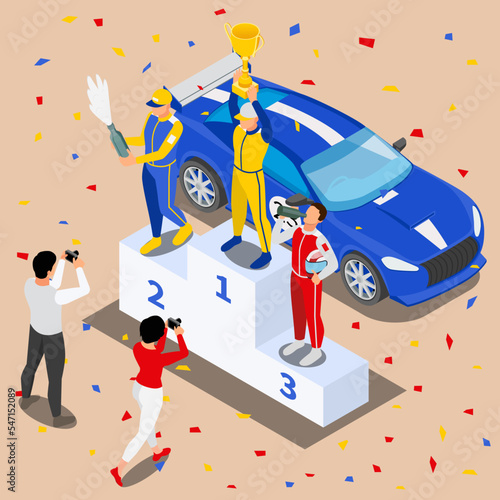 Racing Winners Podium Composition