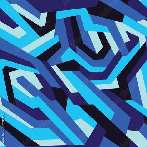 Abstract geometric seamless pattern with polygonal camouflage. Modern digital sport texture ornament for fabric, fashion and vinyl wrap print. Vector background.