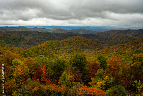 Bright Fall Colors Carpet The Rolling Blue Ridge Mountains