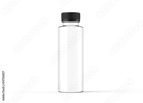 Mineral water glass bottle on white background 3d Render 
