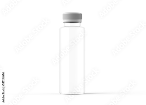 white transparent plastic bottle isolated on white