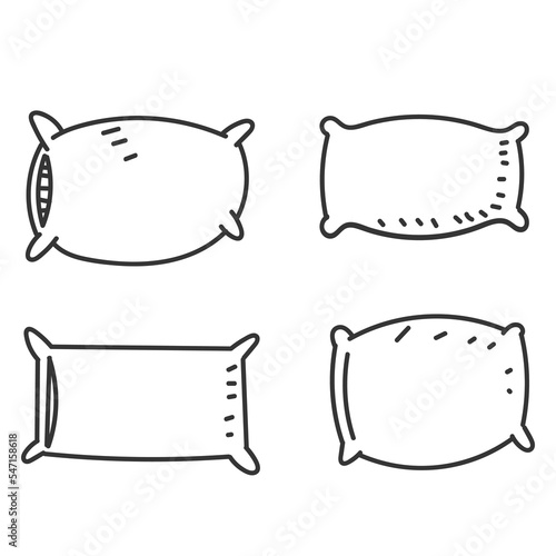 hand drawn doodle pillow illustration vector