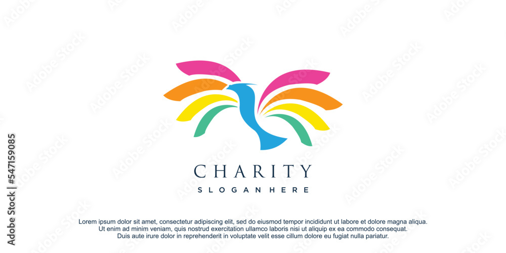 Charity logo with modern concept for business premium vector Charity logo with modern concept for business premium vector