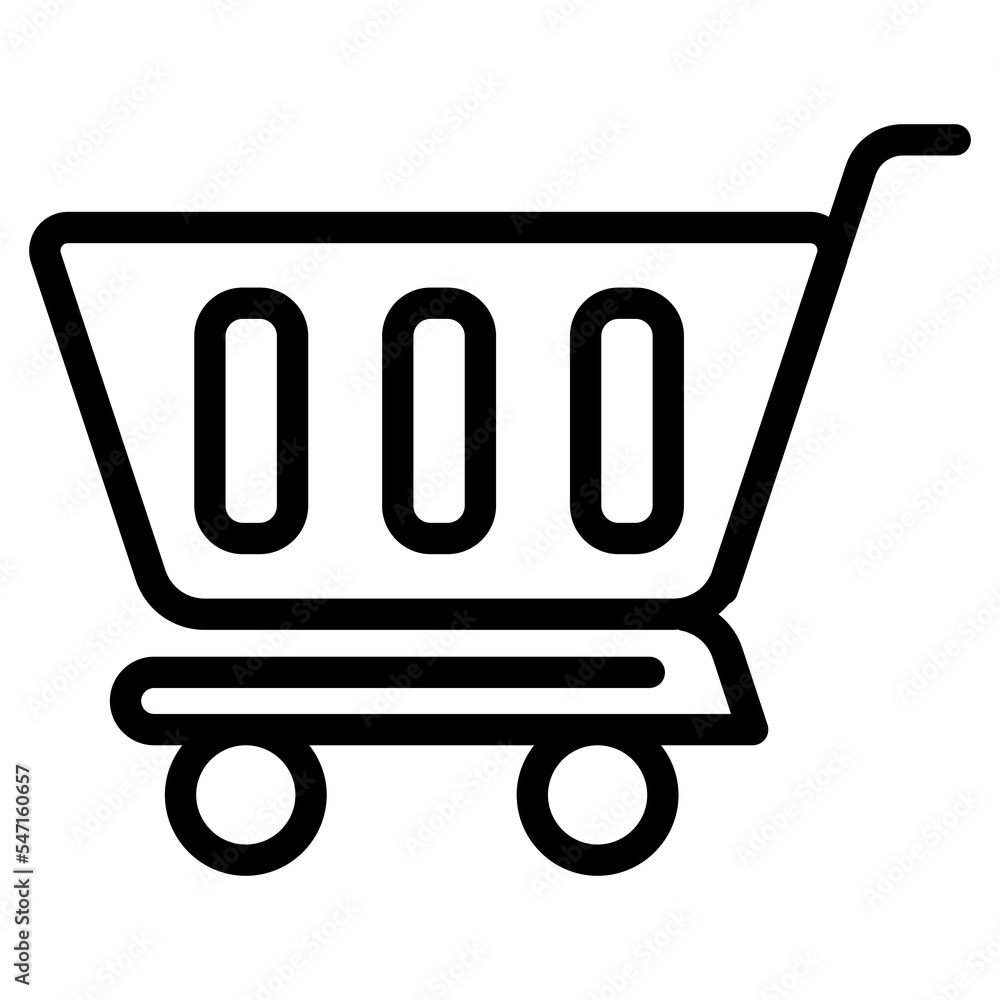 Trolley line icon on white background Trolley line icon on white background