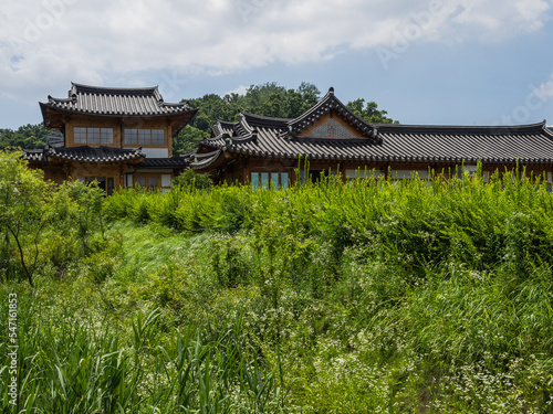 The street view of Eunpyeong Hanok Village in South Korea photo