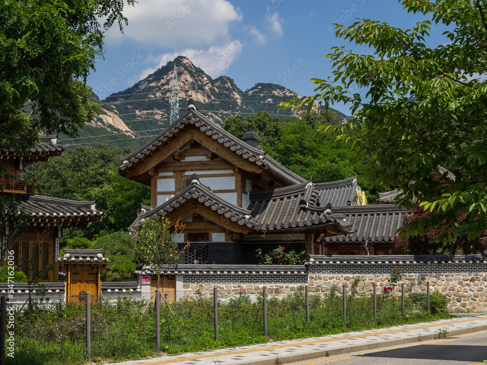The street view of Eunpyeong Hanok Village in South Korea