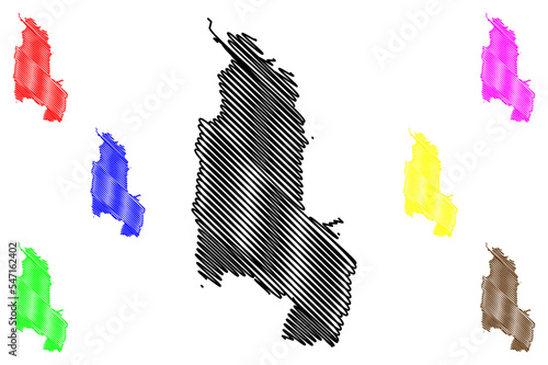 Uzunada island (Republic of Turkey) map vector illustration, scribble sketch Uzun ada map
