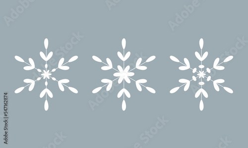 Isolated snowflake set. Snowflakes icons set. Design elements. photo