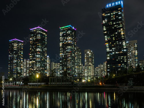 The skyline and architecture in songdo, South Korea