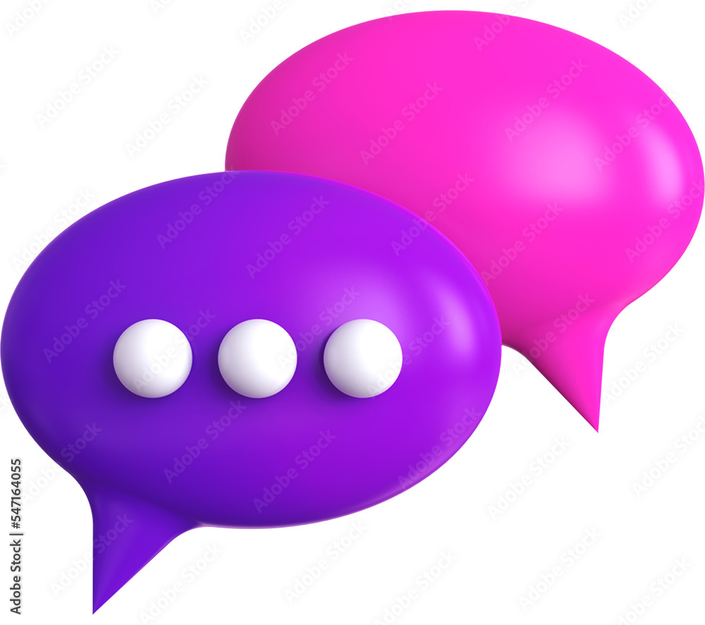 Chat bubble isolated on transparent background. 3D rendering Chat bubble isolated on transparent background. 3D rendering